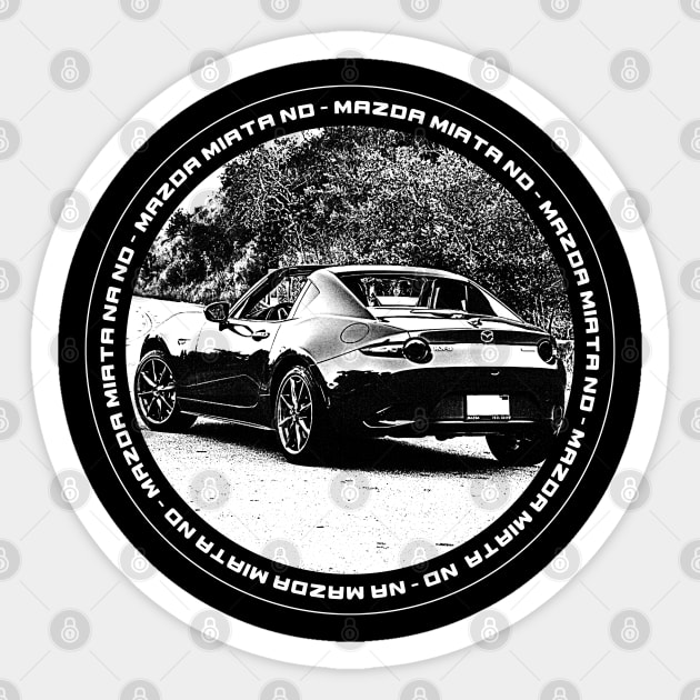 Mazda Miata MX-5 ND Black 'N White 4 (Black Version) Sticker by Cero
